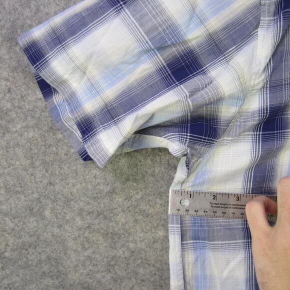 Alexander Julian Colours Shirt Mens Medium Blue Plaid Button Down Cotton Casual - Picture 5 of 7